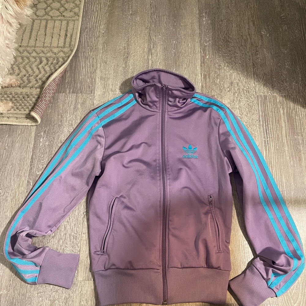 Adidas Purple and Teal Track Jacket